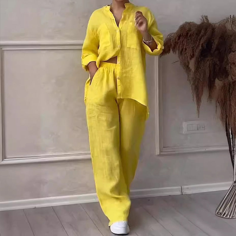 Set di 2 pezzi per donne | Camicia e pantaloni Bouthered